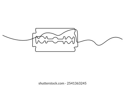 continuous single drawn one line razor hand drawn picture silhouette. Line art cutting blade razor, Continuous line drawing of shaving razor single line art