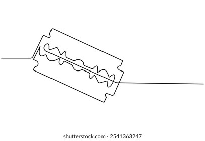 durchgehende einzelne gezeichnet ein Linie Rasierer handgezeichnete Bild Silhouette. Line Art Schneiden Klinge Rasierer, Kontinuierliche Linie Zeichnung von Rasierapparat Single Line Art