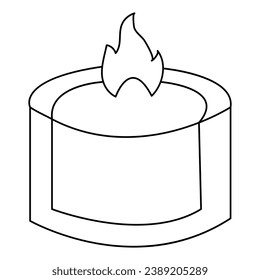 Continuous single line art drawing of candle