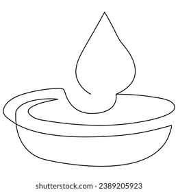 Dibujo continuo de arte de una sola línea de dibujo de dibujo vectorial con contorno minimalista y de vela