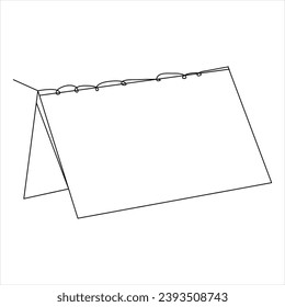 Dibujo continuo de una sola línea de diseño de calendario gráfico vectorial e ilustración