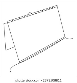 Continuous single line art drawing of calendar design graphic vector and illustration