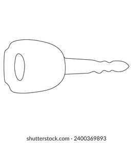 Continuous single line art drawing of lock key outline vector illustration