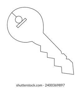 Dibujo continuo de una sola línea de dibujo de la ilustración del vector del contorno de la clave de bloqueo