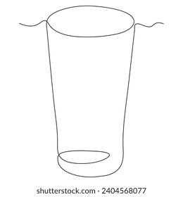 Dibujo continuo de arte de una sola línea de un elemento de bebida de contorno de vidrio de vino ilustración vectorial