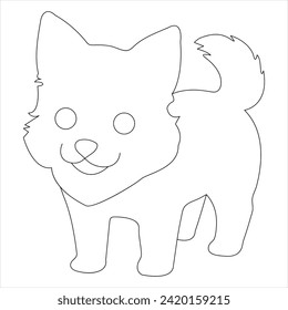 Continuous single line art drawing style of dog and single line dog drawing vector illustration