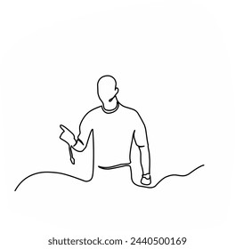 Dibujo continuo de una sola línea de arte del árbitro para la ilustración vectorial de fútbol 