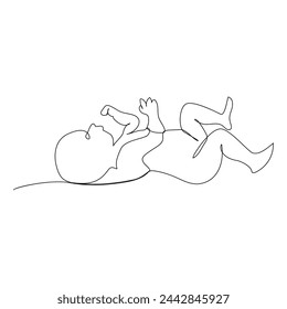 Continuous single line art drawing one line illustration art on Baby