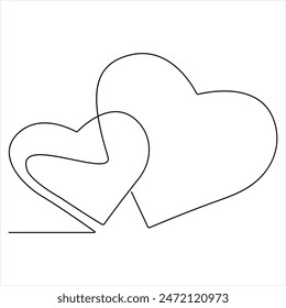 Continuous single line art drawing of love sign Love heart single line drawing Minimalist illustration of love