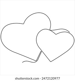 Continuous single line art drawing of love sign Love heart single line drawing Minimalist illustration of love