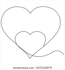 Continuous single line art drawing of love sign Love heart single line drawing Minimalist illustration of love