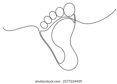 Continuous single line art drawing of the foot and sole of a human organ concept vector