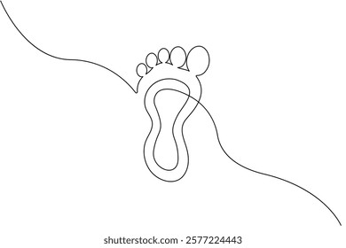 Continuous single line art drawing of the foot and sole of a human organ concept vector