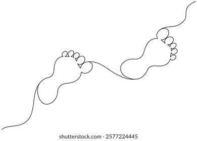 Continuous single line art drawing of the foot and sole of a human organ concept vector