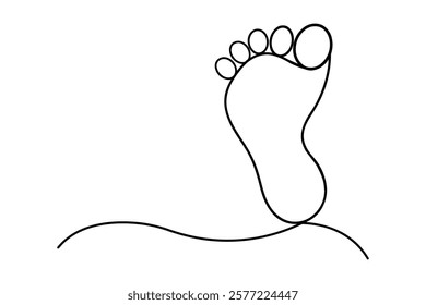 Continuous single line art drawing of the foot and sole of a human organ concept vector