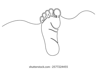 Continuous single line art drawing of the foot and sole of a human organ concept vector