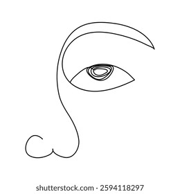Continuous single line art drawing of human an eye that has an eye drawn on it 