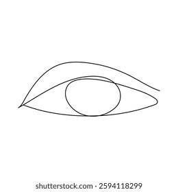 Continuous single line art drawing of human an eye that has an eye drawn on it 