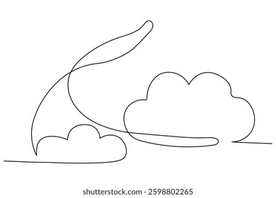 Continuous single line art drawing of speech bubble square shaped chat cloud and thought dialogue

