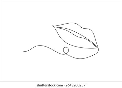 Continuous single line art and drawing of lips outline vector illustration

