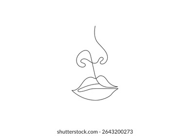 Dibujo continuo de una sola línea y Ilustración vectorial de contorno de labios

