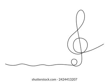 Continuous single line art music note vector illustration. Abstract music notes song sound concept premium vector. Free vector