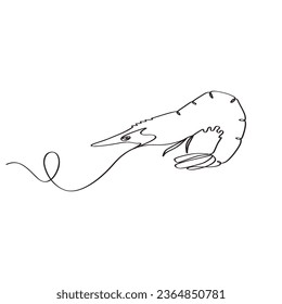 Continuous single line art of prone fish sea food item minimalist graphic artwork illustration. 