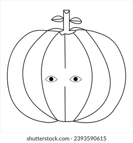 Espuma continua de arte de una sola línea y dibujo de una ilustración de un festival vectorial de calabaza
