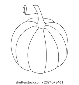 Continuous single line art pumkin and drawing of a pumpkin vector festival illustration