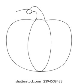 Continuous single line art pumkin and drawing of a pumpkin vector festival illustration