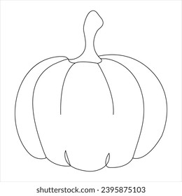 Espuma continua de arte de una sola línea y dibujo de una ilustración de un festival vectorial de calabaza