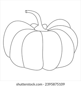 Continuous single line art pumkin and drawing of a pumpkin vector festival illustration