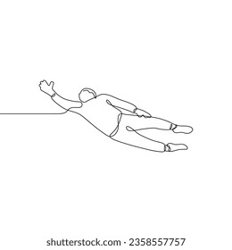 continuous single line art of a soccer goalkeeper