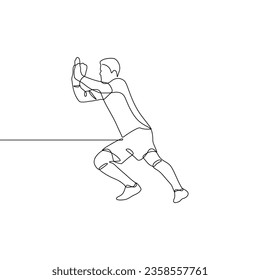 continuous single line art of a soccer goalkeeper