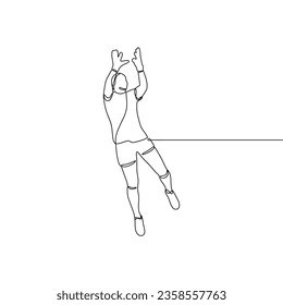 continuous single line art of a soccer goalkeeper