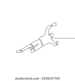 continuous single line art of a soccer goalkeeper