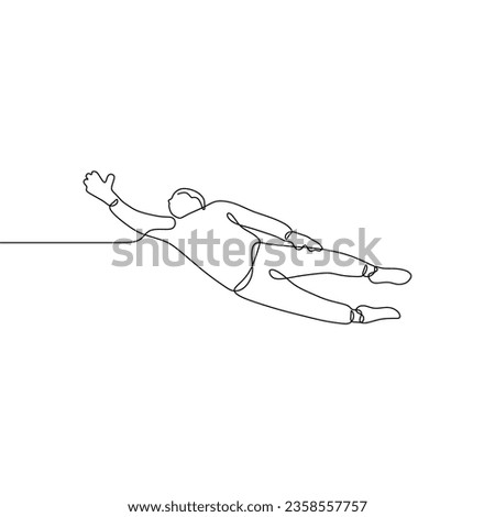 continuous single line art of a soccer goalkeeper