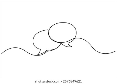 Arte continuo de una sola línea de la Ilustración vectorial de la burbuja del discurso.