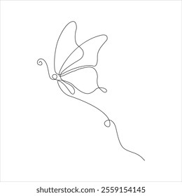 Continuous single line butterfly design