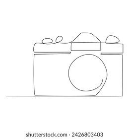 Continuous single line camera one line art drawing illustration art on camera