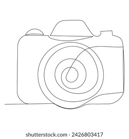 Continuous single line camera one line art drawing illustration art on camera