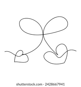 contínua línea de celebración contorno de arte vectorial dibujo e ilustración
