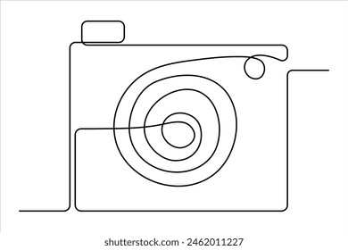 continuous single line drawing Line art of retro photo camera icon Vector illustration
