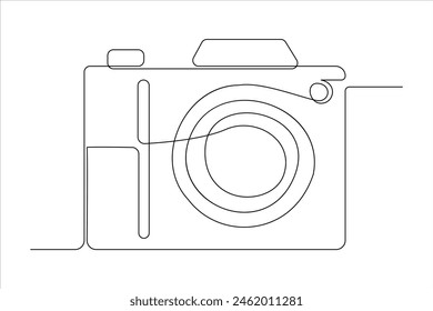 continuous single line drawing Line art of retro photo camera icon Vector illustration
