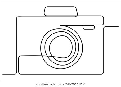 continuous single line drawing Line art of retro photo camera icon Vector illustration
