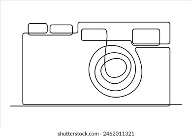 continuous single line drawing Line art of retro photo camera icon Vector illustration
