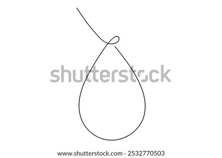 Continuous single line drawing Line art of water drop, rain drop Vector illustration