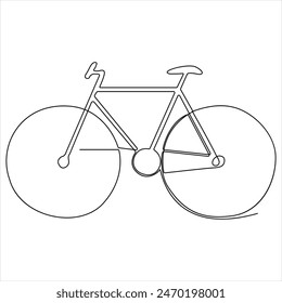 Kontinuierliches Einzeilig-Zeichnen Fahrradkonzept Einzeilig-Zeichnen-Design-Grafik-Vektorillustration