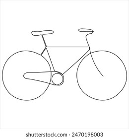Continuous single line drawing bicycle vehicle concept single line draw design graphic vector illustration