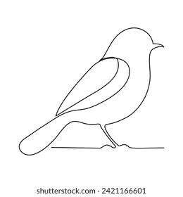 Continuous single line drawing of Bird flying art One Line vector Illustrated design.